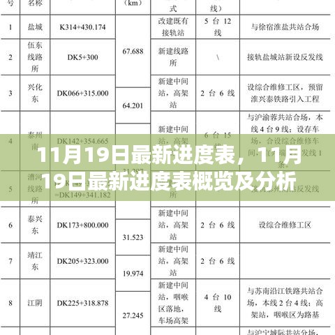 11月19日最新進度表詳解，概覽與深度分析