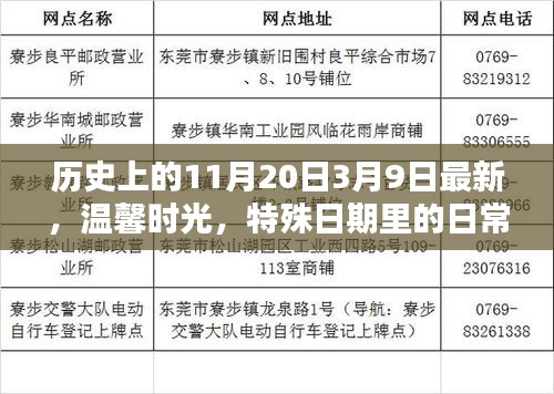 溫馨時光，特殊日期里的日常魔法——歷史上的11月20日與3月9日最新回顧