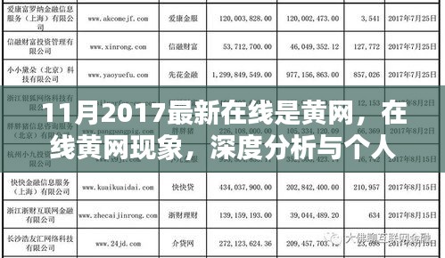 涉政問題的深度分析與觀點，關(guān)于在線黃網(wǎng)現(xiàn)象的探討（2017年11月）