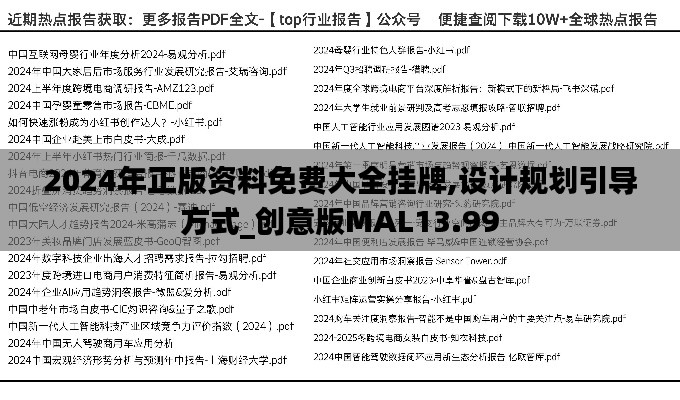 2024年正版資料免費大全掛牌,設(shè)計規(guī)劃引導(dǎo)方式_創(chuàng)意版MAL13.99