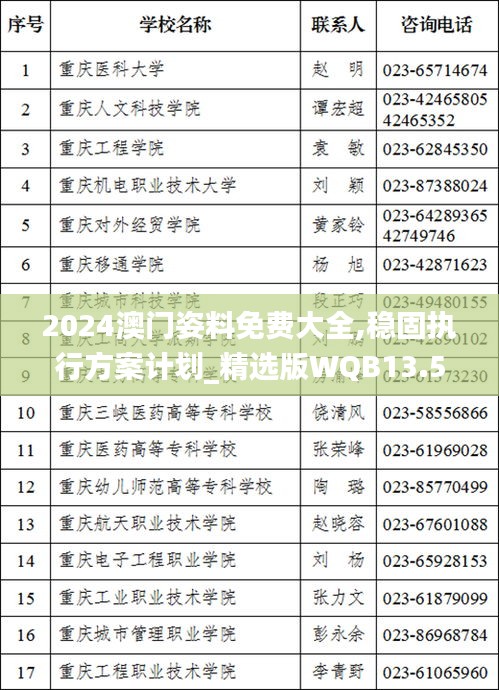 2024澳門姿料免費(fèi)大全,穩(wěn)固執(zhí)行方案計(jì)劃_精選版WQB13.58