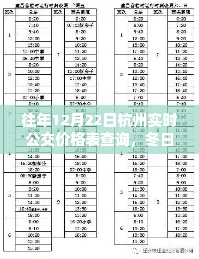 杭州冬日公交奇遇，實時公交價格表背后的暖心故事與歷年查詢匯總