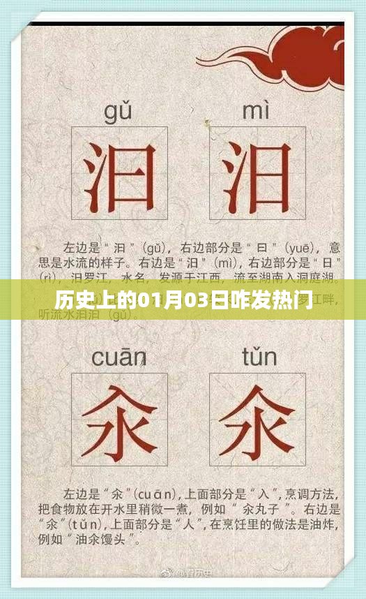 歷史上的大事件，一月三日發(fā)熱門回顧