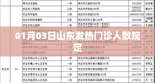 山東發(fā)熱門診人數(shù)規(guī)定最新消息，時間，01月03日
