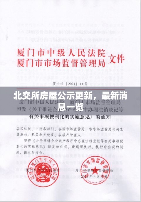 北交所房屋公示更新，最新消息一覽