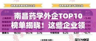 南昌藥學(xué)外企TOP10榜單揭曉！這些企業(yè)領(lǐng)跑行業(yè)前列