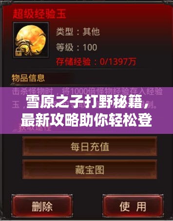 雪原之子打野秘籍，最新攻略助你輕松登頂！